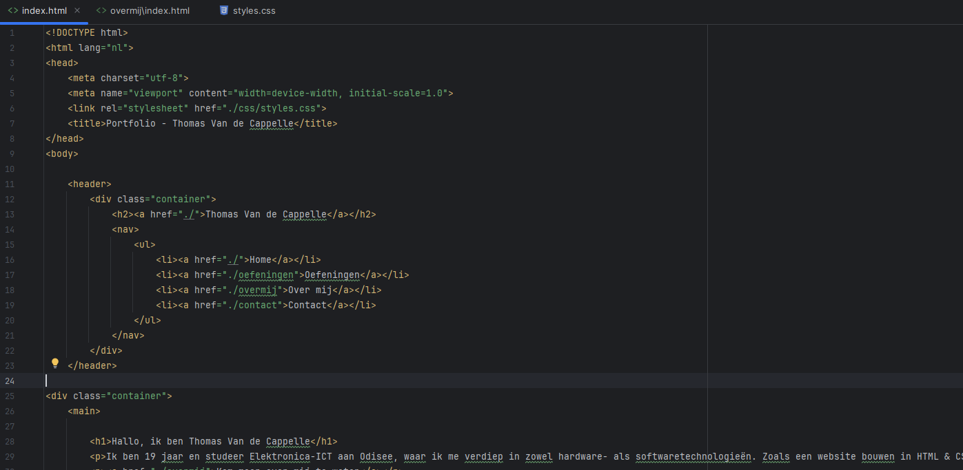 Foto van HTML code