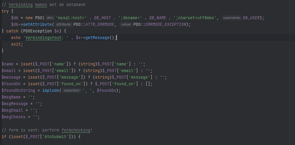 Foto van PHP code